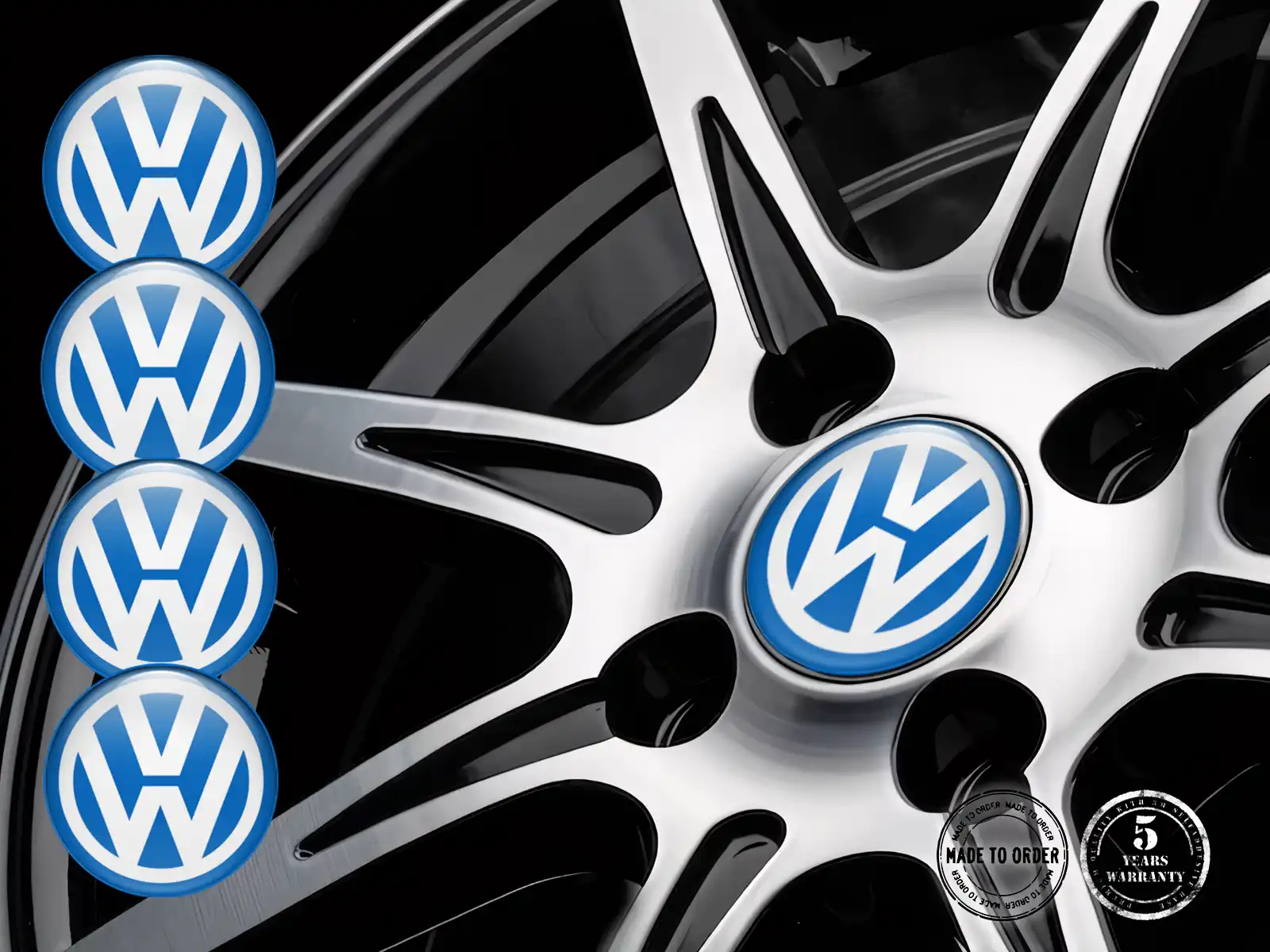 VW Pegatinas de Cúpula Estilo Emblemas de Aro de Lujo